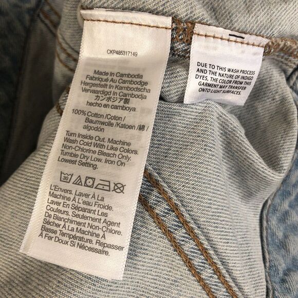 Madewell Top Sz 0 Denim Button Front Vest 100% Cotton Crop Tank Light Wash New* - Picture 8 of 13